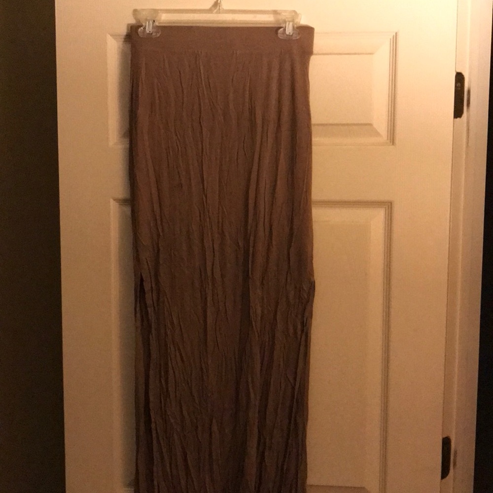 Brown/tan maxi skirt
